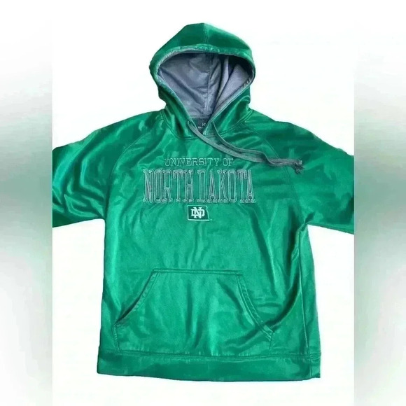 University Of North Dakota Sioux Green Men’s XL Pullover Hoodie Fighting Hawks - Picture 3 of 13